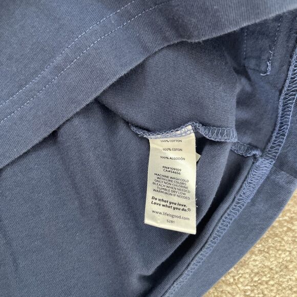 Life is Good T-Shirt Womens Large Classic Fit Turtle Virginia Beach Blue Comfort - Picture 3 of 6